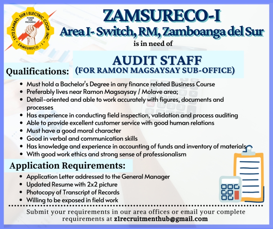 Audit Staff for Area I