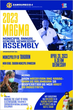 Announcement !  MAGMA SCHEDULE - MUNICIPALITY OF TUKURAN