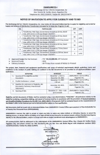 NOTICE OF INVITATION TO APPLY FOR ELIGIBILITY AND TO BID (Publication Date: December 1, 2023)