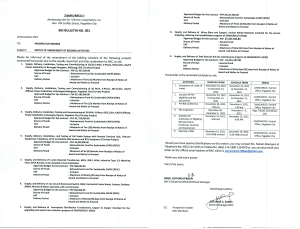 BID BULLETIN NO 001-NOTICE OF AMENDMENT OF BIDDING ACTIVITIES