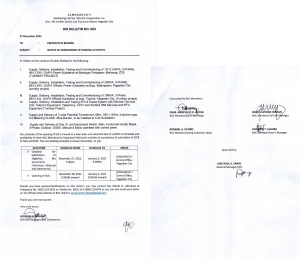 BID BULLETIN NO 003-NOTICE OF AMENDMENT OF BIDDING ACTIVITIES