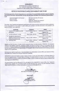 NOTICE OF INVITATION TO APPLY FOR ELIGIBILITY AND TO BID