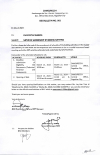 BID BULLETIN NO 002-NOTICE OF AMENDMENT OF BIDDING ACTIVITIES