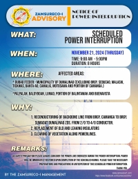 SCHEDULE POWER INTERRUPTION (NOVEMBER 21, 2024) between 9:00 AM - 5:00PM